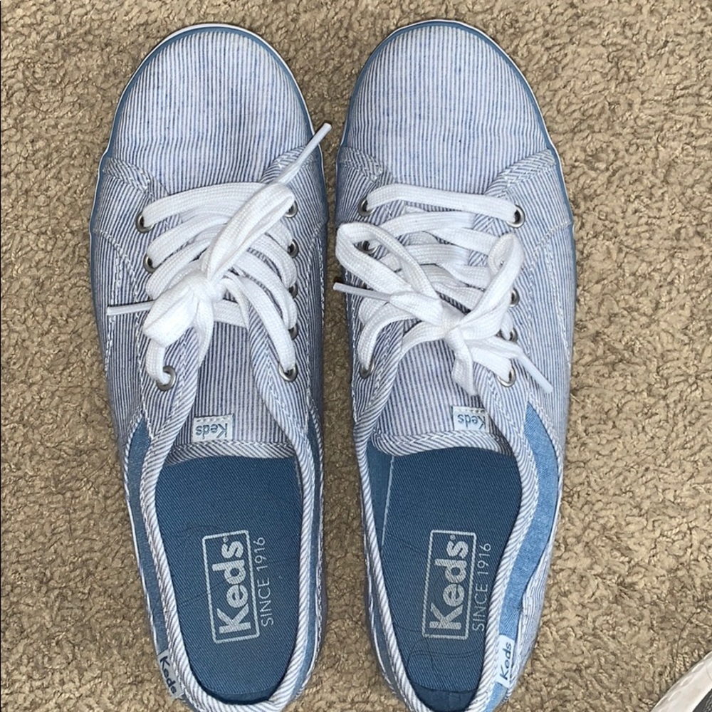 Basically new blue and white Keds